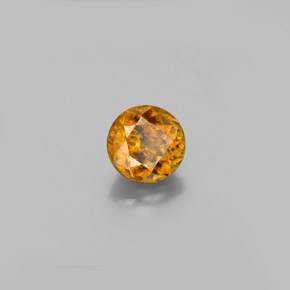 0.77캐럿 천연 녹빛 옐로우 스펜(티타나이트), 라운드 컷, 5.19 mm, VS