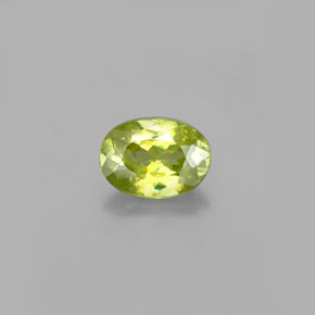 0.85캐럿 천연 골든 그린 스펜(티타나이트), 타원형 컷, 7×5.1 mm, VS-SI