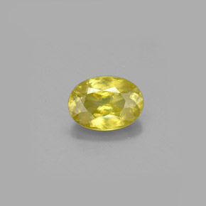 0.92캐럿 천연 녹빛 골든 스펜(티타나이트), 타원형 컷, 7.1×5.2 mm, VS-SI