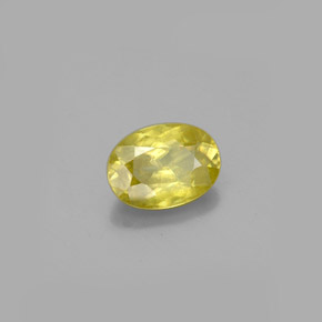 0.92캐럿 천연 녹빛 골든 스펜(티타나이트), 타원형 컷, 7.1×5.2 mm, VS-SI