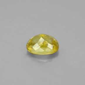 1.16캐럿 천연 녹빛 골든 스펜(티타나이트), 타원형 컷, 7×5.3 mm, VS-SI