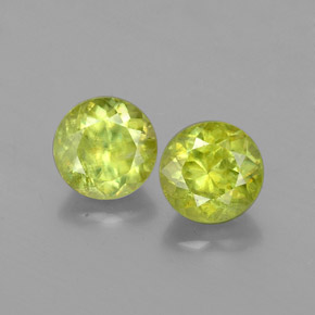 캐럿 천연 골든 그린 스펜(티타나이트) 보석, 라운드 컷, 4.60 mm, VS-SI