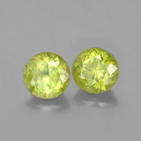 캐럿 천연 골든 그린 스펜(티타나이트) 보석, 라운드 컷, 4.60 mm, VS-SI