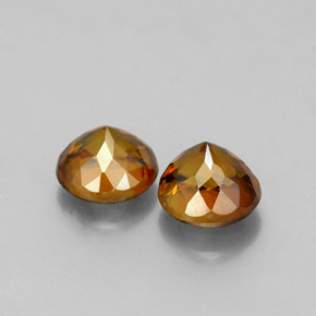 캐럿 천연 골든 오렌지 스펜(티타나이트) 보석, 라운드 컷, 4.38 mm, VS-SI