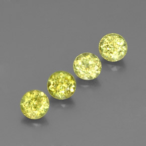 캐럿 천연 골든 그린 스펜(티타나이트) 보석, 라운드 컷, 4.87 mm, VS-SI
