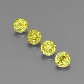 캐럿 천연 골든 그린 스펜(티타나이트) 보석, 라운드 컷, 4.57 mm, VS-SI