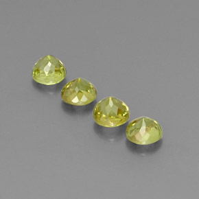 캐럿 천연 골든 그린 스펜(티타나이트) 보석, 라운드 컷, 4.57 mm, VS-SI
