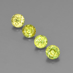 캐럿 천연 골든 그린 스펜(티타나이트) 보석, 라운드 컷, 5.14 mm, VS-SI