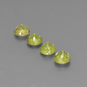 캐럿 천연 골든 그린 스펜(티타나이트) 보석, 라운드 컷, 5.14 mm, VS-SI