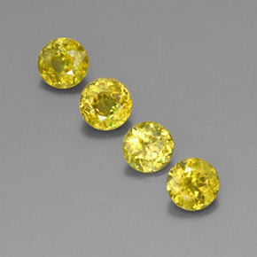 캐럿 천연 골든 그린 스펜(티타나이트) 보석, 라운드 컷, 5.03 mm, VVS-VS
