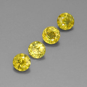 캐럿 천연 골든 그린 스펜(티타나이트) 보석, 라운드 컷, 5.03 mm, VVS-VS