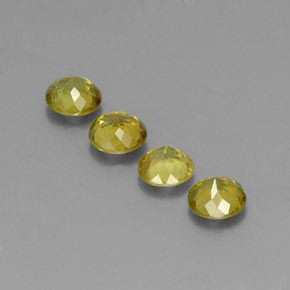 캐럿 천연 골든 그린 스펜(티타나이트) 보석, 라운드 컷, 5.03 mm, VVS-VS