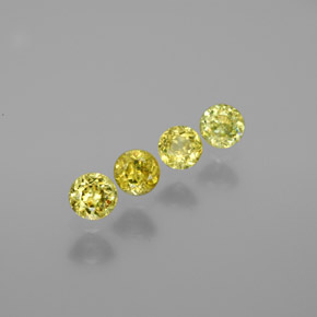 1.21캐럿 천연 골든 그린 스펜(티타나이트) 보석, 라운드 컷, 3.86 mm, VS-SI