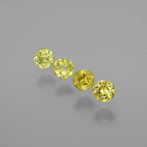 1.21캐럿 천연 골든 그린 스펜(티타나이트) 보석, 라운드 컷, 3.86 mm, VS-SI