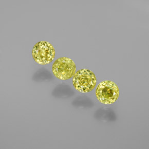 캐럿 천연 골든 그린 스펜(티타나이트) 보석, 라운드 컷, 4.09 mm, VS-SI