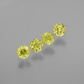 캐럿 천연 골든 그린 스펜(티타나이트) 보석, 라운드 컷, 4.09 mm, VS-SI