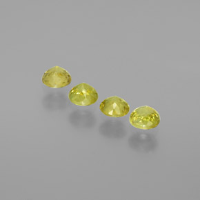 캐럿 천연 골든 그린 스펜(티타나이트) 보석, 라운드 컷, 4.09 mm, VS-SI