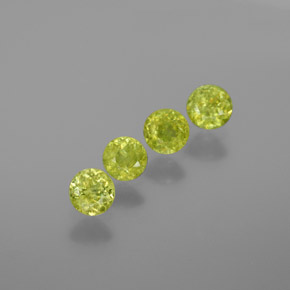 1.21캐럿 천연 골든 그린 스펜(티타나이트) 보석, 라운드 컷, 4.05 mm, VS-SI