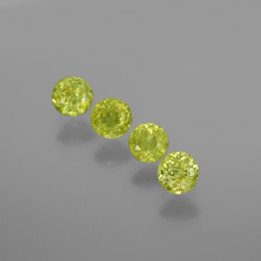 1.21캐럿 천연 골든 그린 스펜(티타나이트) 보석, 라운드 컷, 4.05 mm, VS-SI