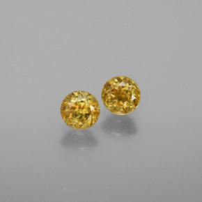 캐럿 천연 녹빛 골든 스펜(티타나이트) 보석, 라운드 컷, 3.87 mm, VS-SI