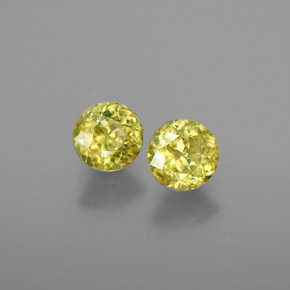 캐럿 천연 골든 그린 스펜(티타나이트) 보석, 라운드 컷, 4.99 mm, VS-SI