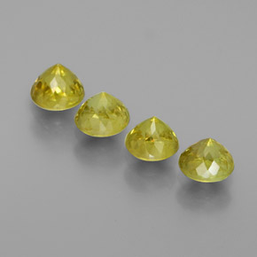 캐럿 천연 골든 그린 스펜(티타나이트) 보석, 라운드 컷, 4.40 mm, VS-SI