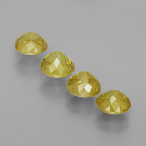 캐럿 천연 골든 그린 스펜(티타나이트) 보석, 라운드 컷, 5.04 mm, VS-SI