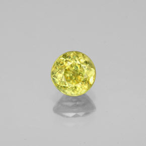 0.93캐럿 천연 골든 그린 스펜(티타나이트), 라운드 컷, 5.64 mm, VS-SI