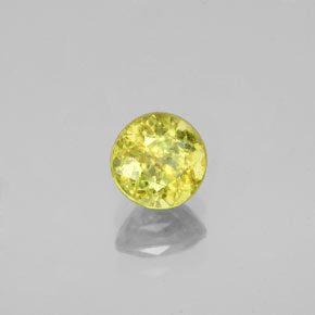 0.93캐럿 천연 골든 그린 스펜(티타나이트), 라운드 컷, 5.64 mm, VS-SI