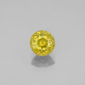 0.80캐럿 천연 골든 그린 스펜(티타나이트), 라운드 컷, 5.57 mm, SI