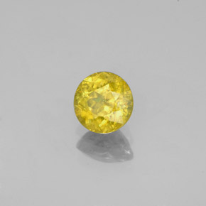 0.80캐럿 천연 골든 그린 스펜(티타나이트), 라운드 컷, 5.57 mm, SI