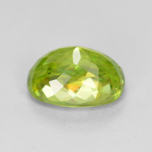 1.97캐럿 천연 밝은 레몬 옐로우 스펜(티타나이트), 타원형 컷, 8.4×6.2 mm, SI