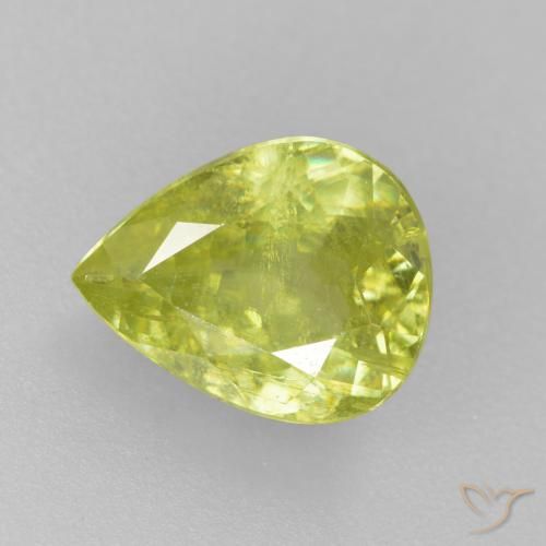 1.49ct 자연스러운 담황색 스피네, 배 모양, SI
