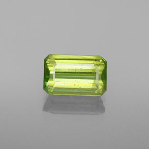 1.08캐럿 천연 그린 스펜(티타나이트), 에메랄드 컷, 7.5×4.7 mm, VS
