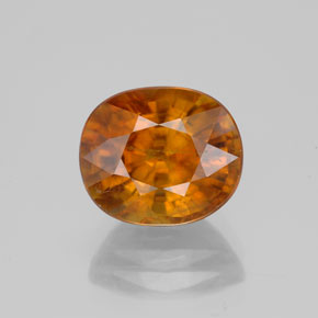 4.56캐럿 천연 골든 옐로우 스펜(티타나이트), 타원형 컷, 10.3×8.8 mm, SI