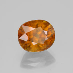 4.56캐럿 천연 골든 옐로우 스펜(티타나이트), 타원형 컷, 10.3×8.8 mm, SI