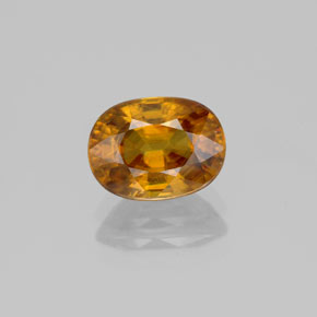 2.40캐럿 천연 골든 옐로우 스펜(티타나이트), 타원형 컷, 9.2×6.8 mm, SI