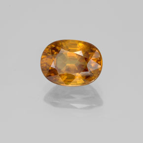 2.40캐럿 천연 골든 옐로우 스펜(티타나이트), 타원형 컷, 9.2×6.8 mm, SI
