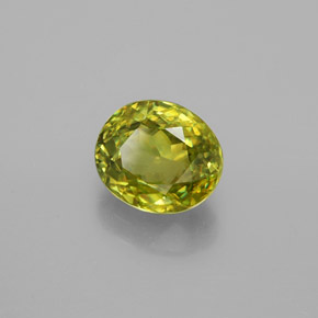 1.82캐럿 천연 미디엄 그린 스펜(티타나이트), 타원형 컷, 7.9×6.8 mm, VS