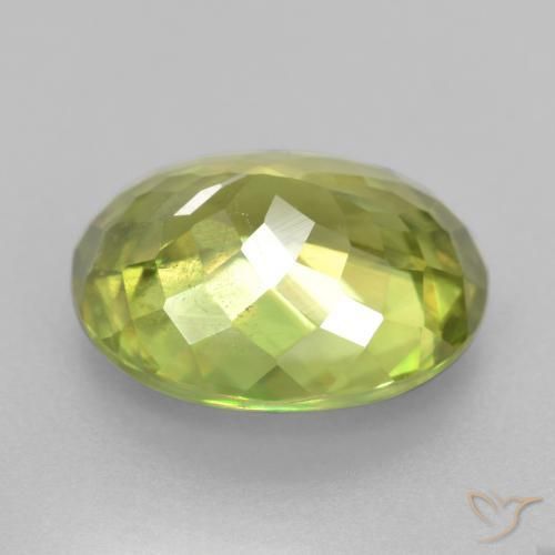 3.72캐럿 천연 따뜻한 포레스트 그린 스펜(티타나이트), 타원형 컷, 10.6×8.6 mm, VS
