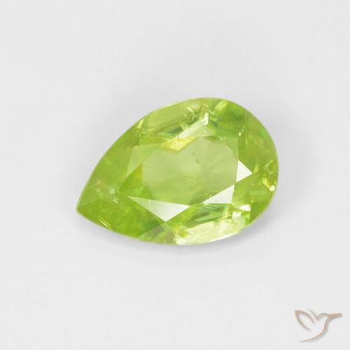 0.67ct 자연스러운 밝은 녹색 스피네, 배 모양, VS-SI
