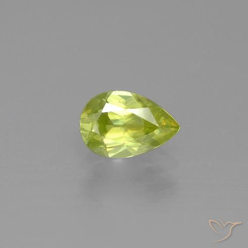 0.84ct 자연스러운 담황색 스피네, 배 모양, VS