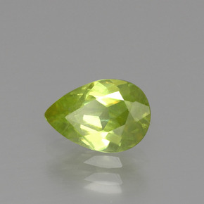 1.33캐럿 천연 골든 그린 스펜(티타나이트), 배 모양, 8.9×6 mm, VS