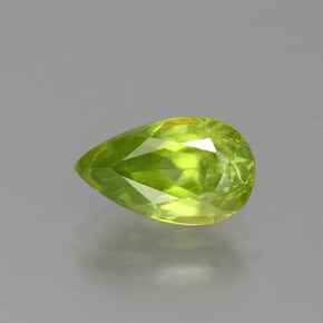 1.56캐럿 천연 골든 그린 스펜(티타나이트), 배 모양, 9.7×5.9 mm, SI