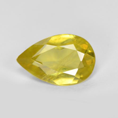 1.38캐럿 천연 미디엄 옐로우 스펜(티타나이트), 배 모양, 9.6×6.3 mm, VS-SI