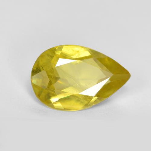 1.38캐럿 천연 미디엄 옐로우 스펜(티타나이트), 배 모양, 9.6×6.3 mm, VS-SI