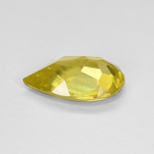 1.38캐럿 천연 미디엄 옐로우 스펜(티타나이트), 배 모양, 9.6×6.3 mm, VS-SI