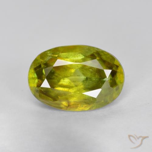 1.40ct 자연스러운 미디엄 옐로우 스피네, 타원형, SI