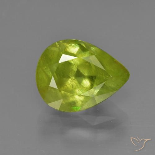 3.09ct 자연스러운 활기찬 녹색 스피네, 배 모양, SI