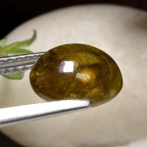 2.92캐럿 천연 녹빛 골든 스핀, 타원형 컷, 투명한